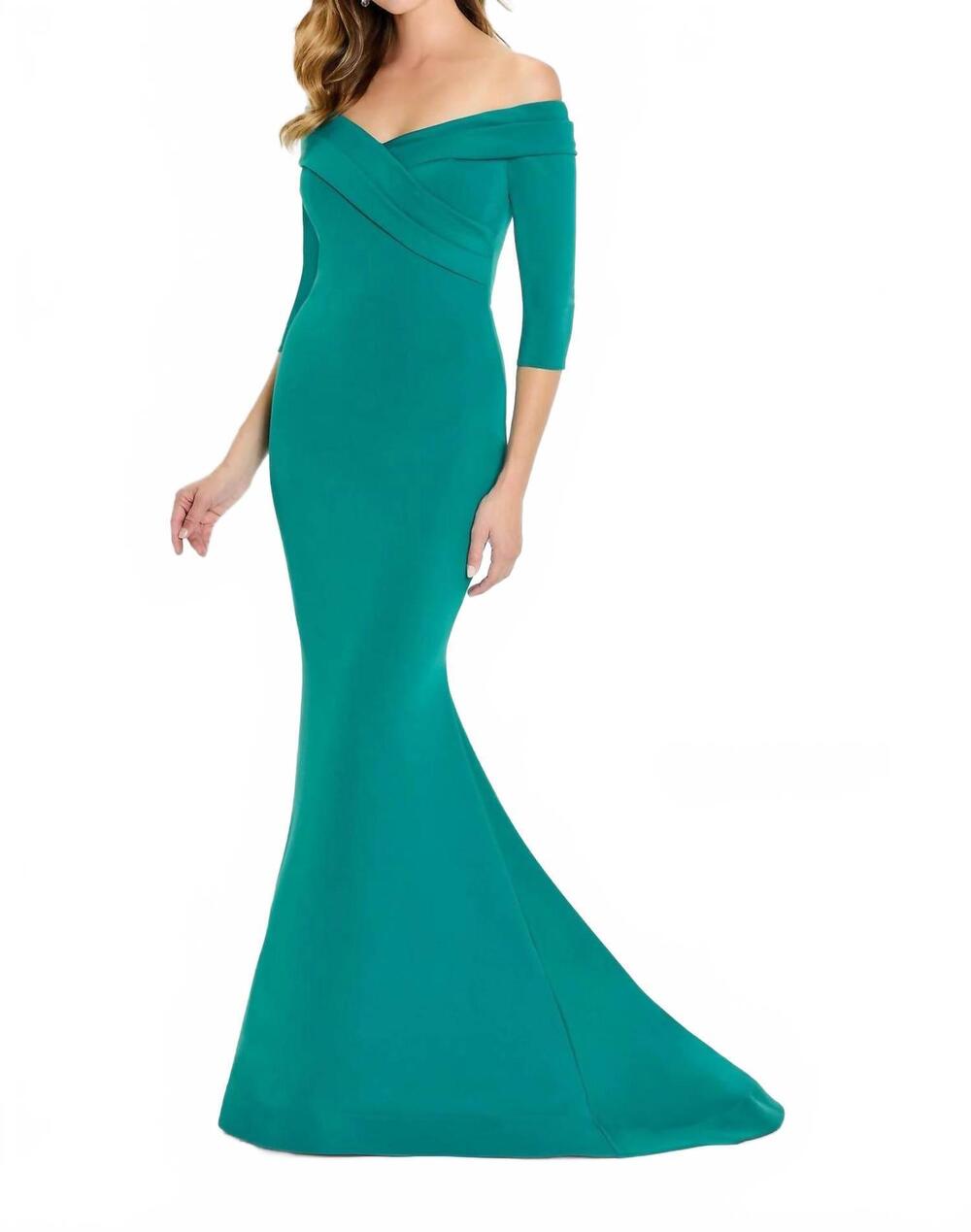 NEW MONTAGE BY MON CHERI mermaid dress in peacock